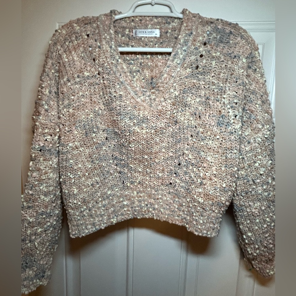 **2 $5 items for $8** NWOT Jon and Anna Contemporary Multi Colored LS Sweater